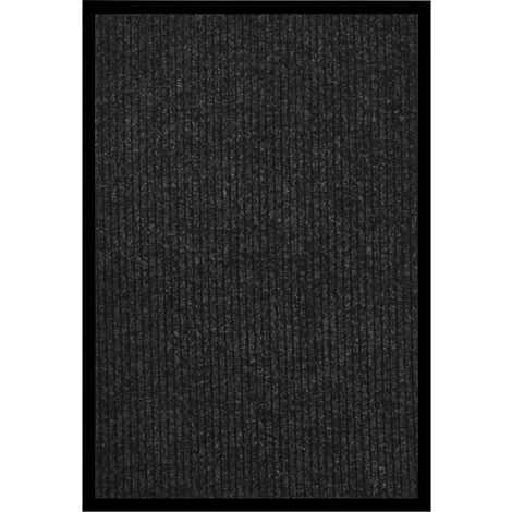 Tapis d'entrée Paillasson rayé Tapis de porte Anthracite 80x120 cm 68154 (1/5)