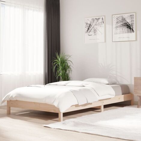Lit adulte Contemporain Lit empilable 90x190 cm Bois de pin massif 92391 (1/5)
