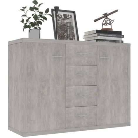 Buffet Commode Armoire Luxueux, pour Salon Chambre Entrée Cuisine, Gris béton 88x30x65 cm Aggloméré OIB8526E (1/5)