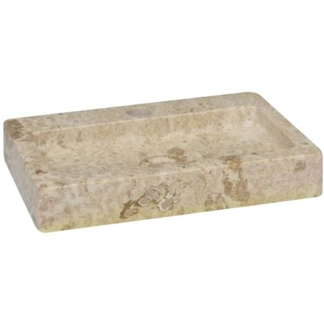 Lavabo à poser  Lavabo Vasque salle de bain  Crème 38x24x6,5 cm Marbre