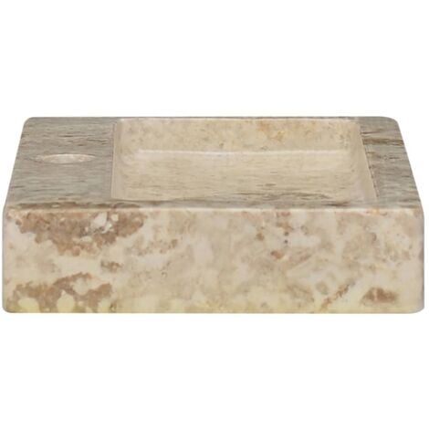 Lavabo à poser  Lavabo Vasque salle de bain  Crème 38x24x6,5 cm Marbre