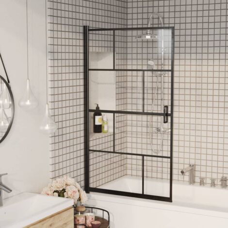 Cabine de douche Parois Cabine pour salle de bain ESG 80x140 cm Noir 39785 (1/5)