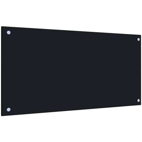 Dosseret de cuisine Fond de hotte / Noir 80 x 40 cm Verre trempé