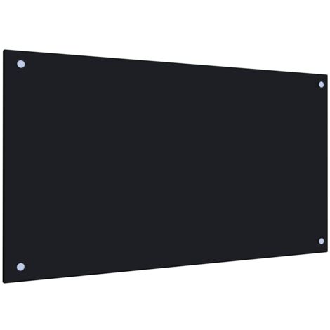 Maison Chic – Dosseret de cuisine noir 90 x 50 cm en verre trempé – Protection anti-éclaboussures – Résistant à la chaleur et aux rayures
