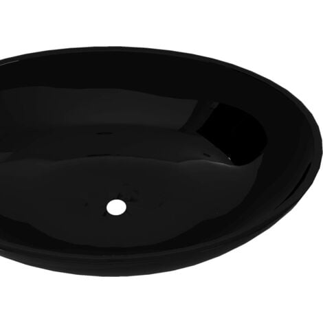 Lavabo ovale à poser Lavabo Vasque salle de bain / Céramique 40 x 33 cm Noir