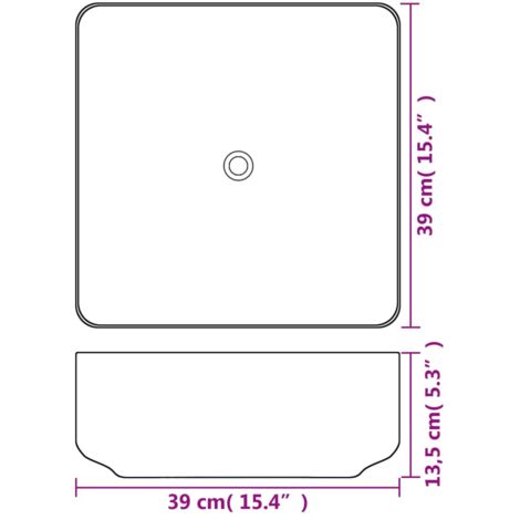 Lavabo à poser Lavabo Vasque salle de bain / carré Céramique Blanc 38x38x13,5 cm