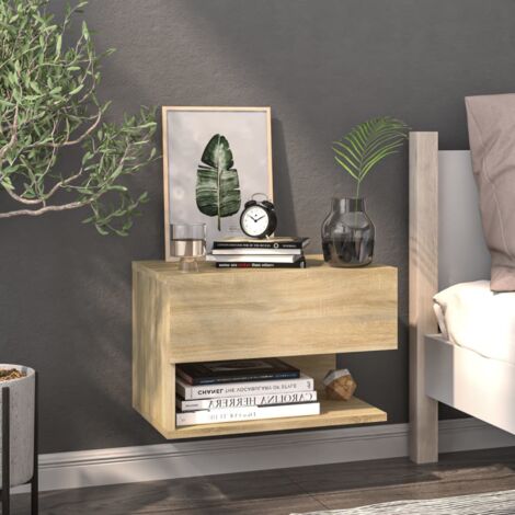 Maison Chic – Table de chevet murale en bois d'ingénierie chêne sonoma – Dimensions 46 x 29,5 x 30 cm – Unité flottante pour gain de place