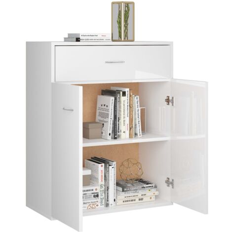 Buffet De Cuisine Buffet Bahut  Blanc brillant 60x30x75 cm Aggloméré