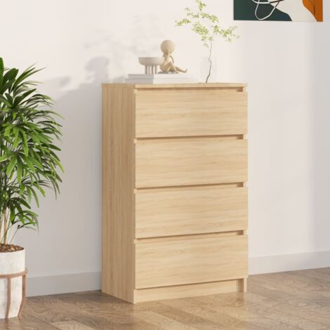 Maison Chic – Buffet bas en chêne sonoma 60x35x98,5 cm – 4 tiroirs de rangement – Bois d'ingénierie pour espace minimaliste (1/5)