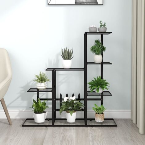 Support pour plantes Étagère à plantes 94,5x25x88 cm Noir Métal 42994 (1/5)