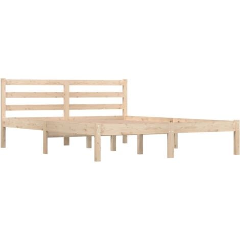 Lit adulte Contemporain  Cadre de lit Bois de pin massif 140x190 cm 44538