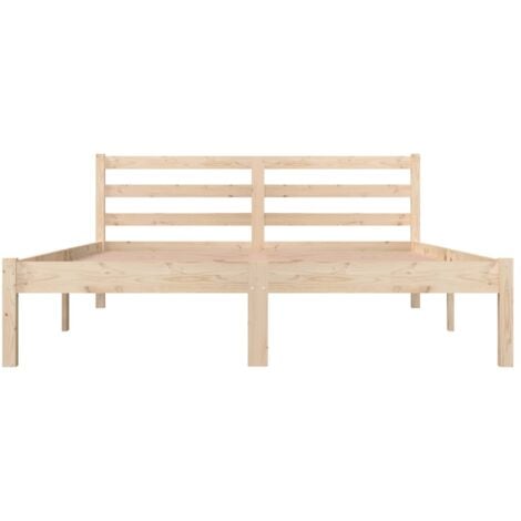 Lit adulte Contemporain  Cadre de lit Bois de pin massif 140x190 cm 44538