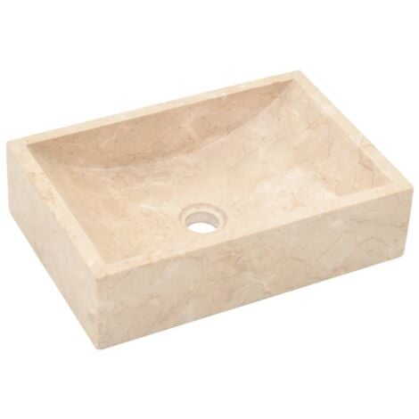 Evier cuisine - Bac Vasque pour cuisine - 45 x 30 x 12 cm Marbre Crème Chic-808056