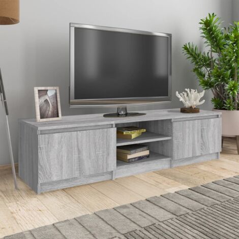 Maison Chic – Meuble TV en bois d'ingénierie sonoma gris 140x40x35,5 cm – Résistant à l'humidité – Grand espace de rangement – Montage facile (1/5)