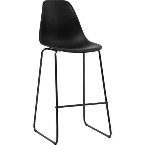 Lot de 4 Tabourets de bar Style Contemporain  Chaises de bar Noir Plastique 26721