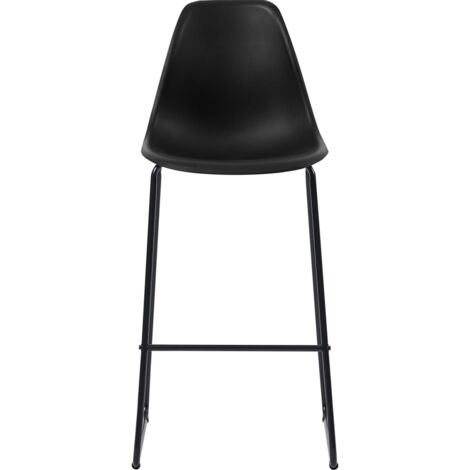 Lot de 4 Tabourets de bar Style Contemporain  Chaises de bar Noir Plastique 26721