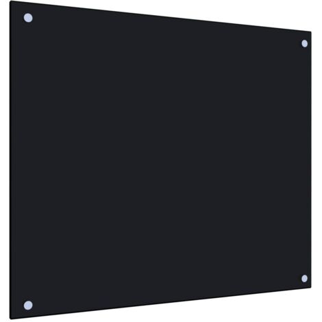 Maison Chic – Dosseret de cuisine fond de hotte noir 70 x 60 cm – Verre trempé 6 mm – Protection anti-éclaboussures durable – Facile à nettoyer