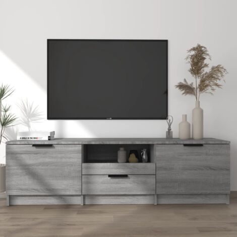 Maison Chic – Meuble TV en bois d'ingénierie 140x35x40 cm – Couleur sonoma gris – Résistant à l'humidité – Rangement pour appareils multimédias (1/5)