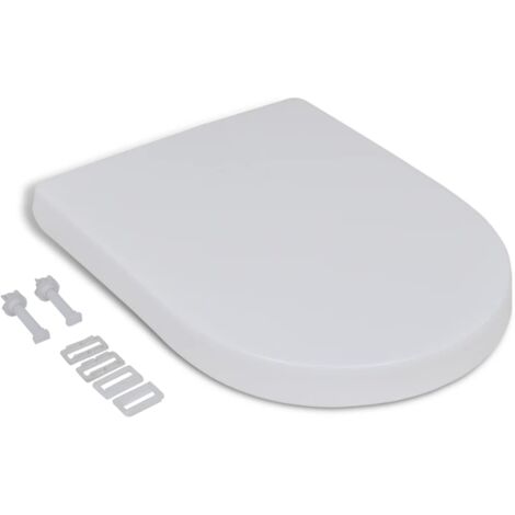 Abattant WC  Siège de Toilette à fermeture en douceur carré Blanc 23078