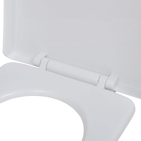 Abattant WC  Siège de Toilette à fermeture en douceur carré Blanc 23078