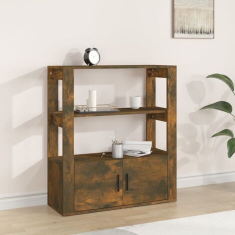 Buffet Meuble de rangement Commode Bahut Chêne fumé 80x30x90 cm Bois d'ingénierie 99612 (1/5)