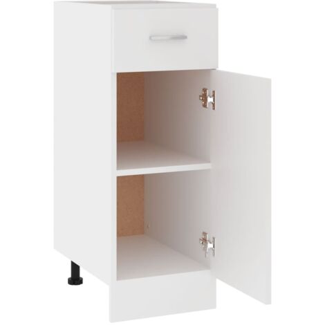 Armoire de plancher à tiroir Elément bas de cuisine - Meuble de cuisine bas Blanc 30x46x81,5 cm Aggloméré Chic-833062