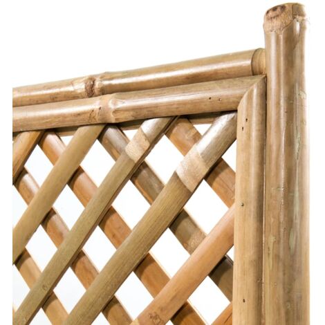 Jardinière Bac A Fleur  Lit surélevé de jardin avec treillis Bambou 70 cm 60909