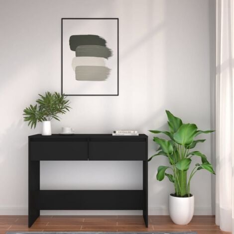 Table console Table d'entrée  Bout de Canapé Noir 100x35x76,5 cm Aggloméré 93738