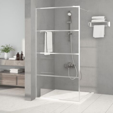 Paroi de douche  Porte De Douche Argenté 100x195 cm Verre ESG transparent 89596