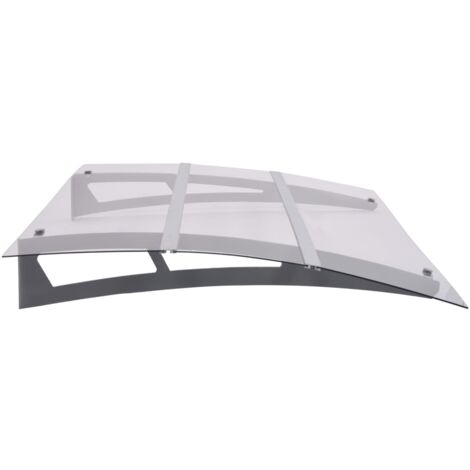 Auvent de porte Marquise de porte  Argenté et transparent 120x90 cm Polycarbonate 16790