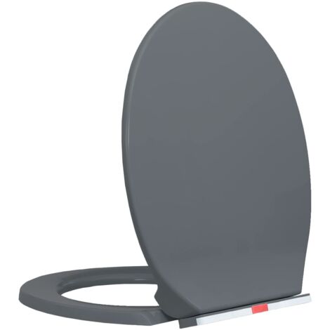 Abattant WC  Siège de Toilette à fermeture en douceur Gris Ovale 24135