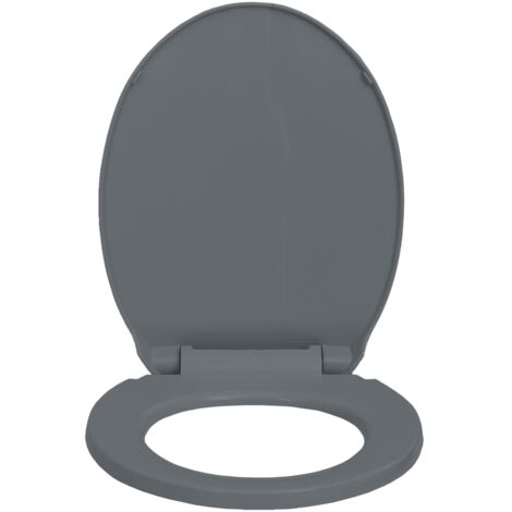 Abattant WC  Siège de Toilette à fermeture en douceur Gris Ovale 24135