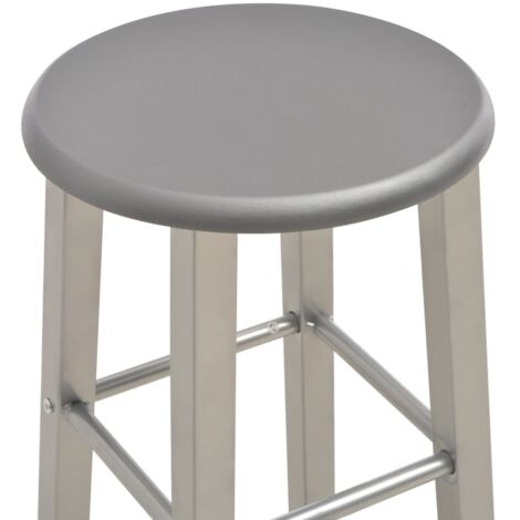 Lot de 2 Tabourets de bar Style contemporain  Chaises de bar Anthracite MDF 60914