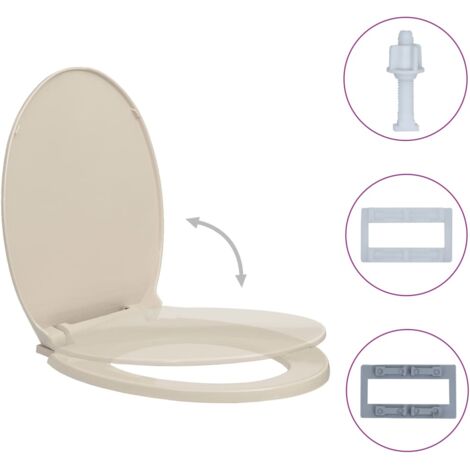 Abattant WC  Siège de Toilette à fermeture en douceur Abricot Ovale 37501