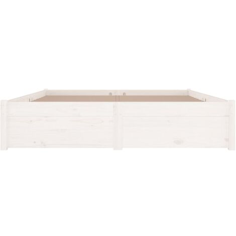 Cadre De Lit Moderne: King Size - Lit Double - avec tiroirs Blanc 200x200 cm Chic-670622