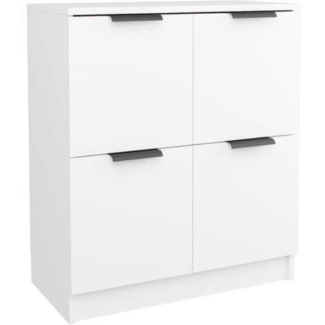 Lot de 2 Buffets Bahut  Meubles de rangement Commode Blanc 60x30x70 cm Bois d'ingénierie 21014