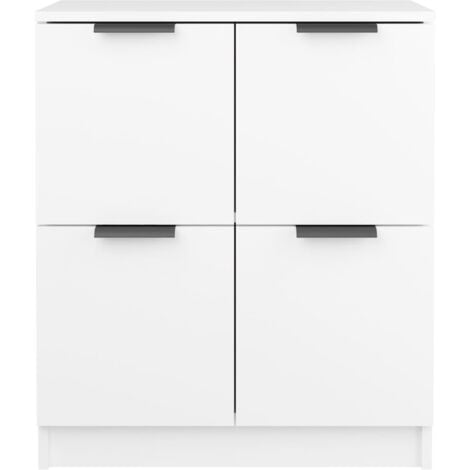 Lot de 2 Buffets Bahut  Meubles de rangement Commode Blanc 60x30x70 cm Bois d'ingénierie 21014