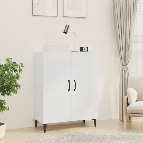 Buffet Bahut Meuble de rangement Commode Blanc 70x34x90 cm Bois d'ingénierie 95775 (1/5)