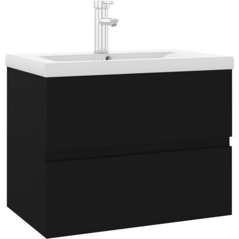 Meuble de salle de bain de Montreal 01 60 cm lavabo Noir Brillant