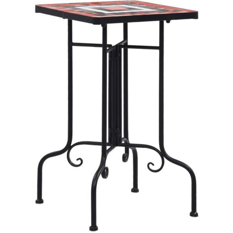 Table d'appoint mosaïque Bout de canapé Table basse Terre cuite et blanc Céramique 63962 (1/5)
