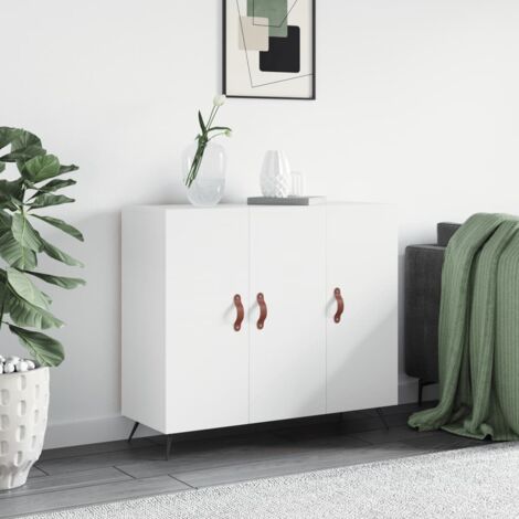 Buffet Meuble de rangement Armoire de cuisine blanc 90x34x80 cm bois d'ingénierie 17624 (1/5)