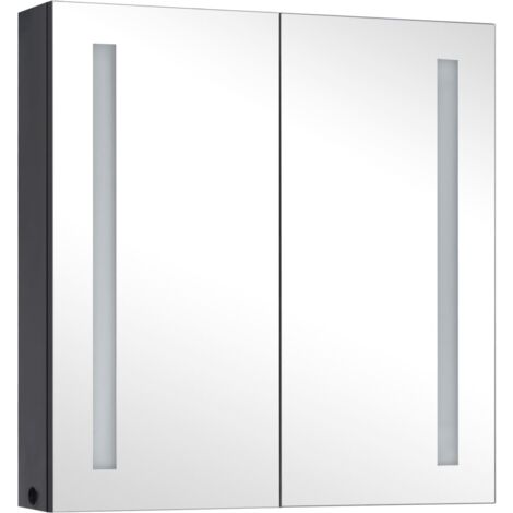 Meuble de salle de bain  Armoire de salle de bain à miroir à LED 62x14x60 cm 91369