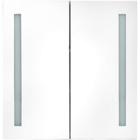 Meuble de salle de bain  Armoire de salle de bain à miroir à LED 62x14x60 cm 91369
