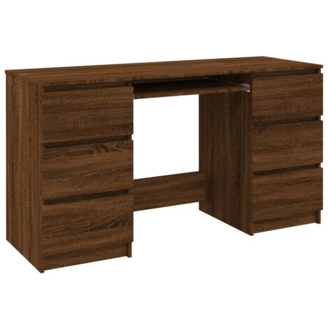 Bureau  Bureau informatique Table d'ordinateur Chêne marron 140x50x77 cm Bois d'ingénierie FR10209