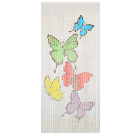 Rideau de porte Moustiquaire de Porte contre insectes Bambou 90 x 200 cm (1/5)