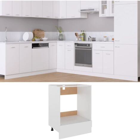 Armoire à four  Armoire de cuisine Meuble bas de Cuisine Blanc 60x46x81,5 cm Aggloméré 10205