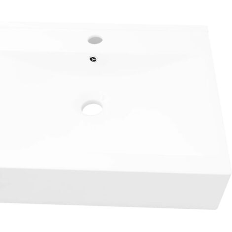 Vasque Lavabo à poser  Lavabo salle de bain  en céramique Rectangulaire Blanche 60 x 46 cm