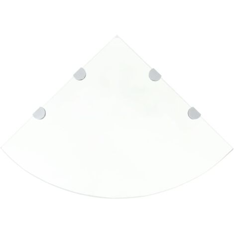 Lot de 2 Étagères d'angle Étagère mural Meuble de rangement Meuble Étagère et supports Verre Transparent 45x45 cm 50264 (1/5)