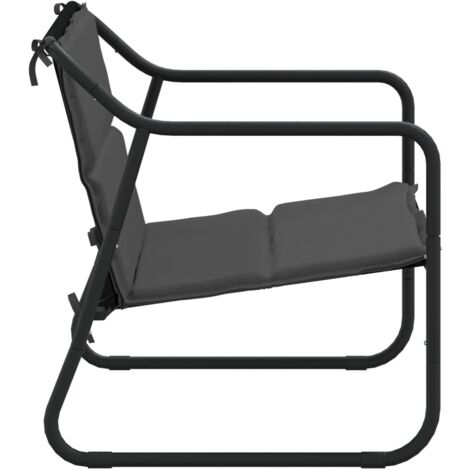 Banquette Jardin 2 Places Outsunny - Acier + Cordage Résine PE - Coussins Inclus - Noir