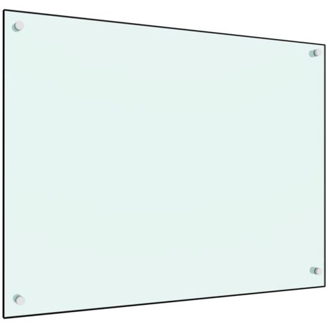 Dosseret de cuisine Fond de hotte / Blanc 80 x 60 cm Verre trempé
